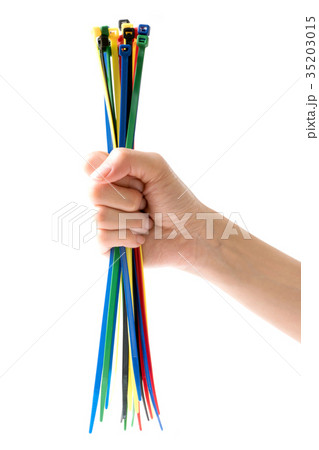 Cable ties Colorful cable on hand Cable ties Colorful cable on hand 35203015