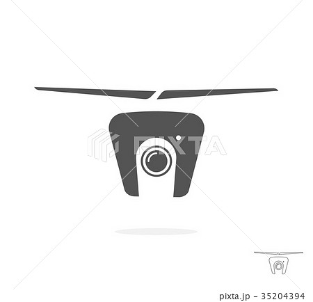 Flying camera drone vector icon Flying camera drone vector icon 35204394