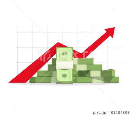 Money rising up graph arrow, budget growth 35204398