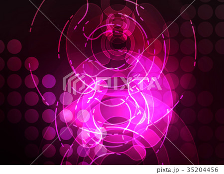 Round glowing elements on dark space, abstract Round glowing elements on dark space, abstract 35204456