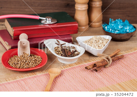 herbs added to food  enhance the flavor and health 35204472