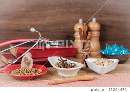 herbs added to food  enhance the flavor and health 35204473