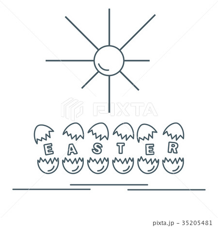 Cute vector illustration with symbols for Easter. 35205481