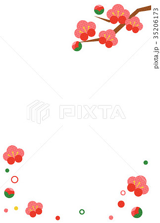 和風な梅の花のフレームのイラスト素材 35206173 Pixta