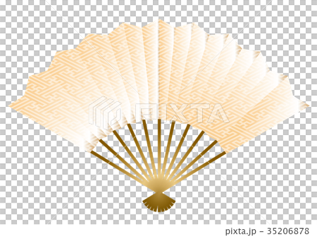 New Year ｜ New Year's card material, fan with tint block white ｜ Japanese Folding fan 35206878