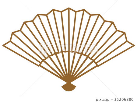 お正月｜年賀状素材　扇子　線画｜Japanese Folding fan 35206880