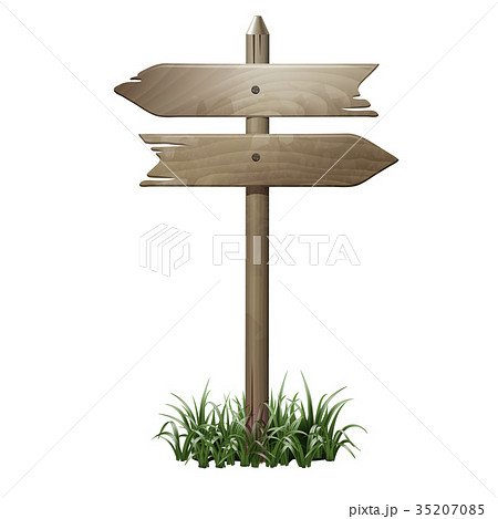 Wooden signboard in a grass. Wooden signboard in a grass. 35207085