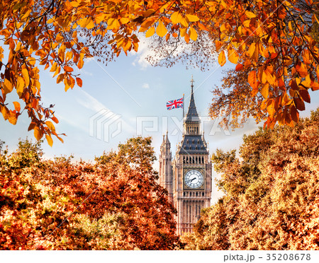 Big Ben during autumn time in London, England, UK 35208678