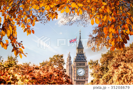 Big Ben during autumn time in London, England, UK 35208679
