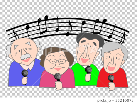 Senior Rek Karaoke 4 men and women - Stock Illustration [35210073] - PIXTA