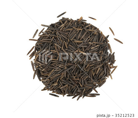 Wild black rice isolated on white background. The Wild black rice isolated on white background. The 35212523