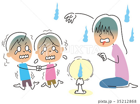 A Kid Scared Of Ghost Stories Stock Illustration