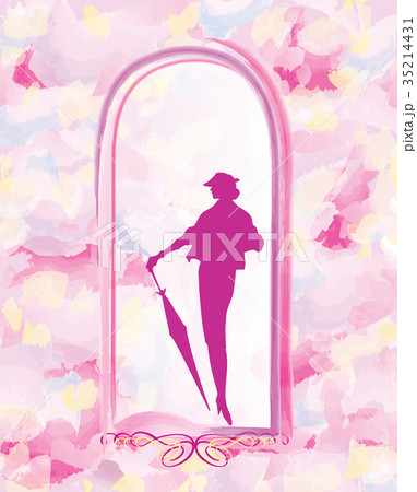 Fashion women frame background. Lady retro dress Fashion women frame background. Lady retro dress 35214431