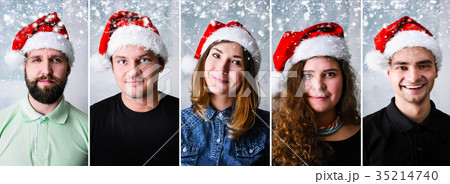 People wearing Santa hat 35214740