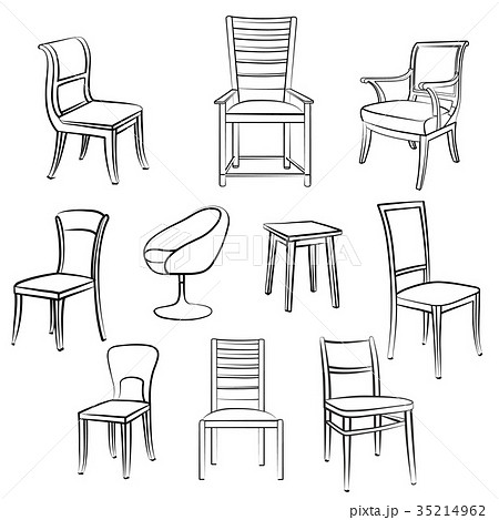 Furniture chair set Room interior decor seat icons 35214962