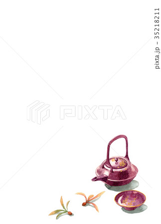 お屠蘇の年賀ハガキ素材 お屠蘇の年賀ハガキ素材 35218211