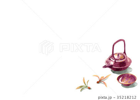 お屠蘇の年賀ハガキ素材 35218212