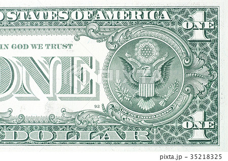 アメリカ 1ドル札 白頭鷲 の写真素材