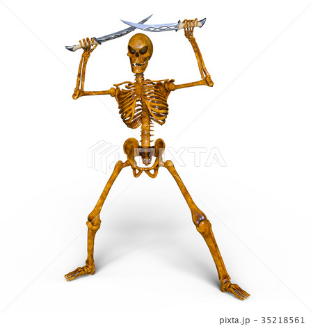 ガイコツ剣士のイラスト素材