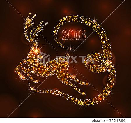Christmas Light Deer for Happy New Year, Running 35218894