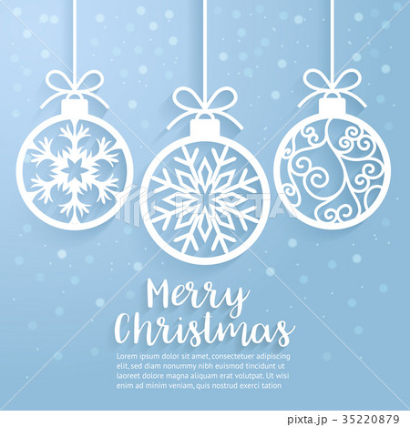 Merry Christmas ball paper cut art. 35220879