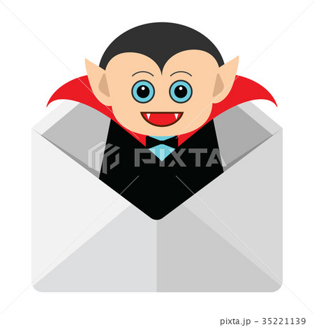 Vector Halloween Party Poster. cute Dracula 35221139