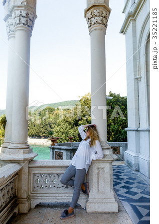 Courtyard of Miramare castle in Trieste, Italy 35221185