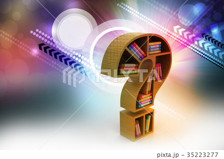 Book shelf in the model of question mark 35223277