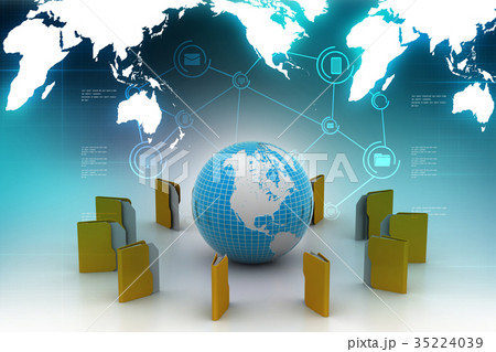 File folders around Earth 35224039