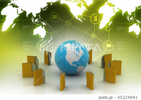 File folders around Earth 35224041