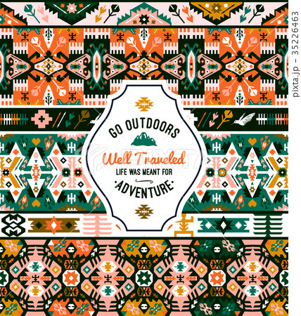 Fancy geometric vector pattern in tribal style 35226463