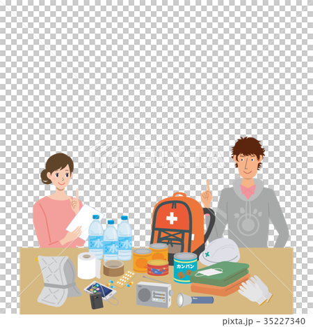 Disaster prevention goods inspection couple Disaster prevention goods inspection couple 35227340