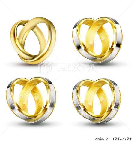 Set of realistic vector illustrations of gold 35227558