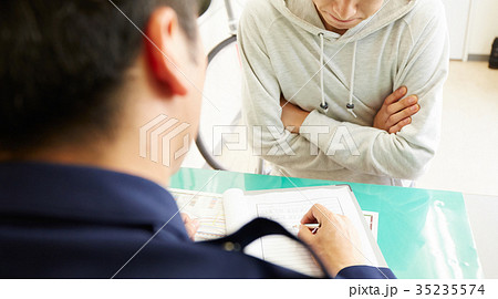 交番で話す男性 交番で話す男性 35235574