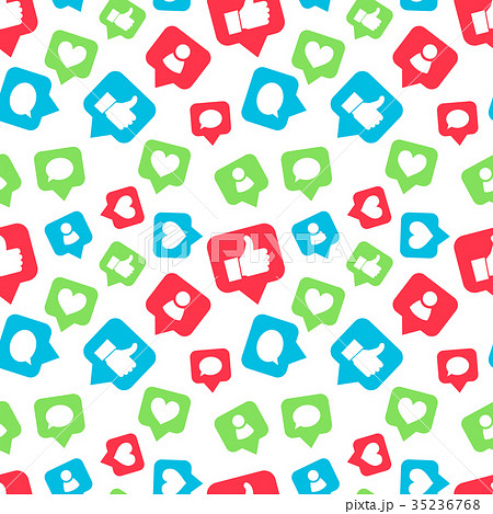 colorful icons of social networks seamless pattern 35236768