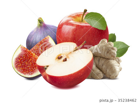 Apple fig ginger chutney ingredients isolated Apple fig ginger chutney ingredients isolated 35238462