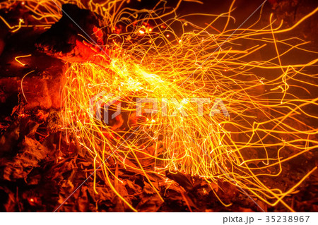 Close up bonfire slow shutter picture 35238967
