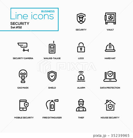 Business concept, security - line design icons set Business concept, security - line design icons set 35239965