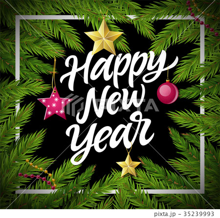 Happy New Year - modern vector realistic 35239993