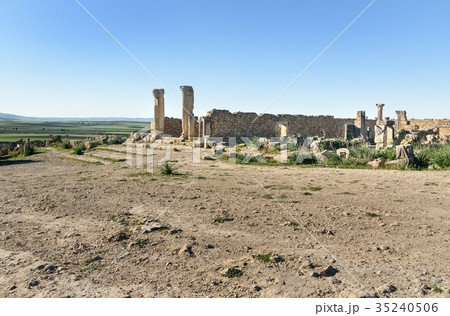 Roman ruins, ancient city of Volubilis. Morocco Roman ruins, ancient city of Volubilis. Morocco 35240506