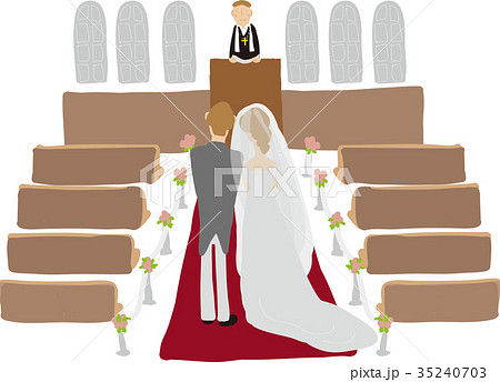 教会結婚式 神父のイラスト素材