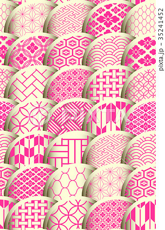 和風背景　年賀背景　タテ 35241452