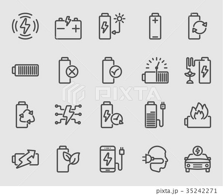 Battery power and Energy line icon 35242271