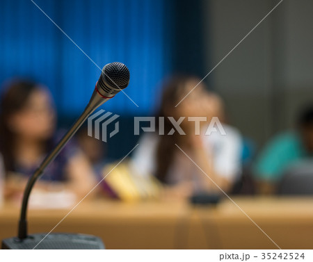 Soft focus of microphones in conference room Soft focus of microphones in conference room 35242524