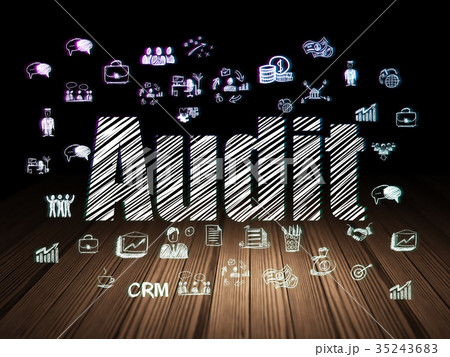 Business concept: Audit in grunge dark room Business concept: Audit in grunge dark room 35243683