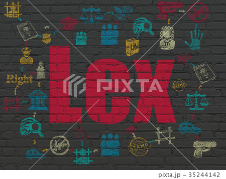 Law concept: Lex on wall background Law concept: Lex on wall background 35244142