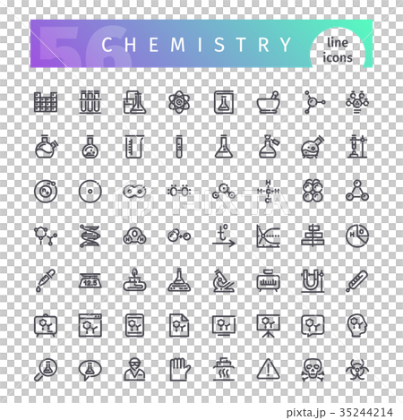 Chemistry Line Icons Set 35244214