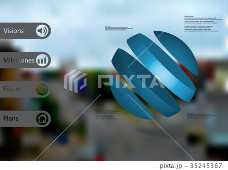 3D illustration infographic template with ball 3D illustration infographic template with ball 35245367