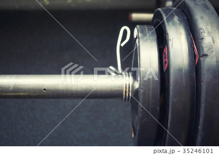 piece of barbell with heavy weights 35246101