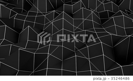Black abstract polygonal background. Digital 35246486